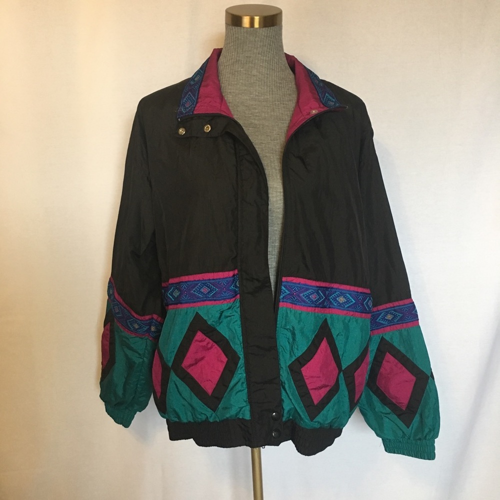 Vintage Tribal Print Windbreaker